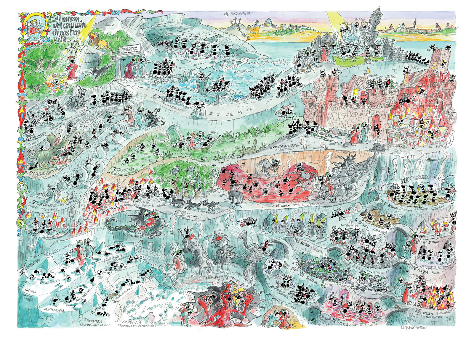 Puzzle "Divina Commedia Inferno" 1080 pezzi