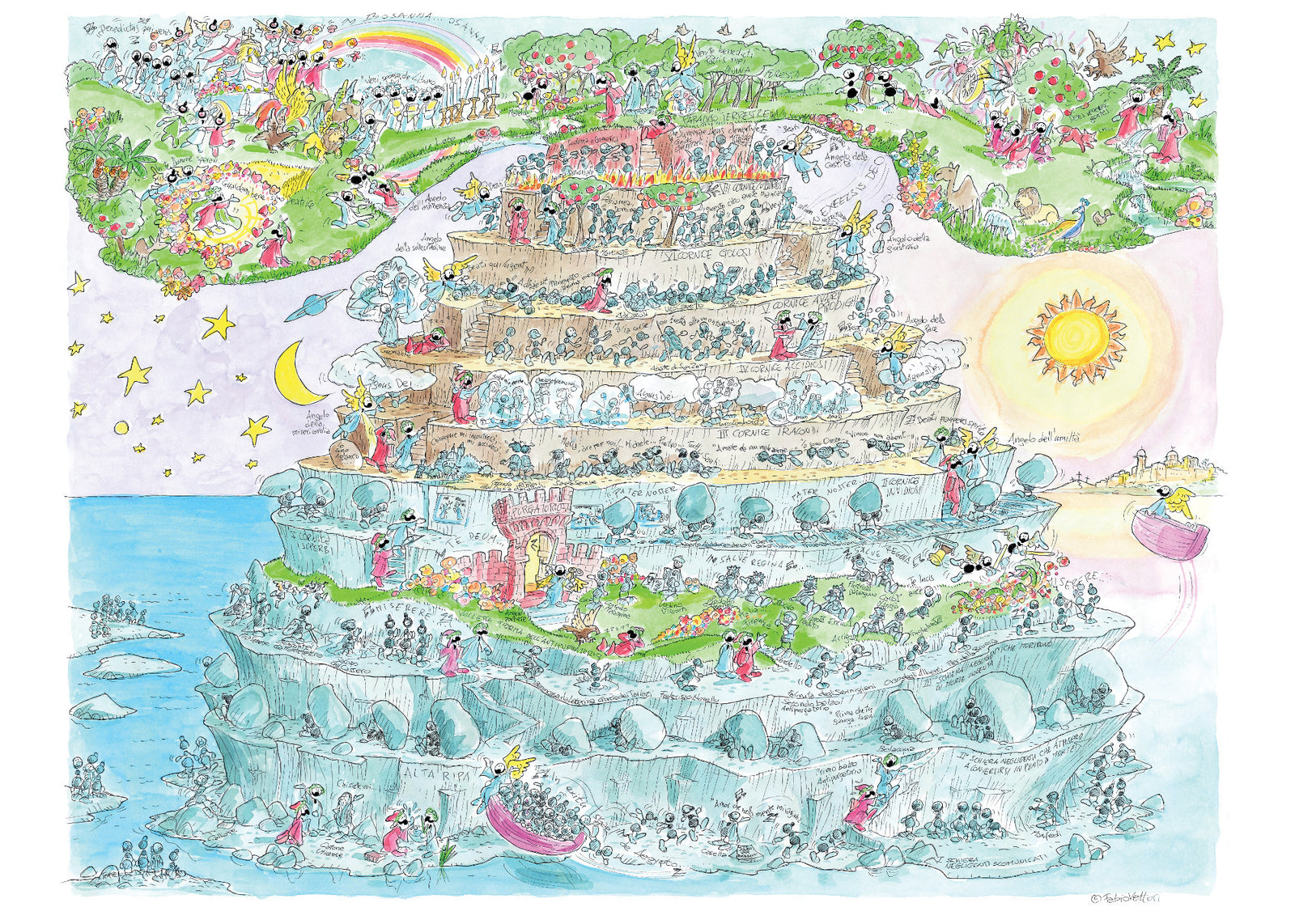 Puzzle "Divina Commedia Purgatorio" 1080 pezzi