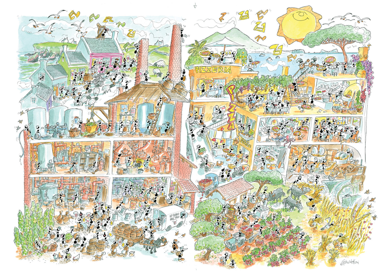 Puzzle "Pizzeria e Pub" 1080 pezzi