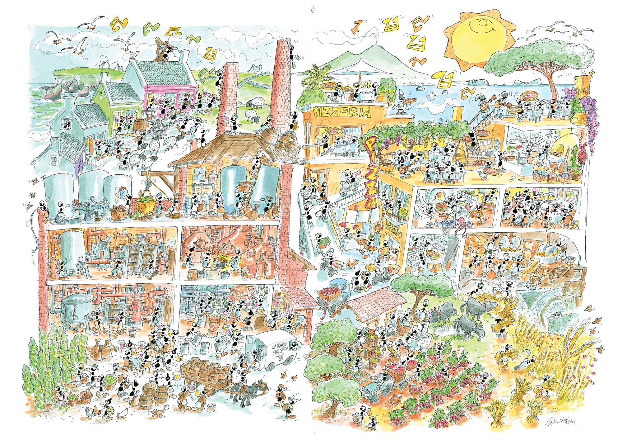 Puzzle "Pizzeria and Pub" 1080 pieces