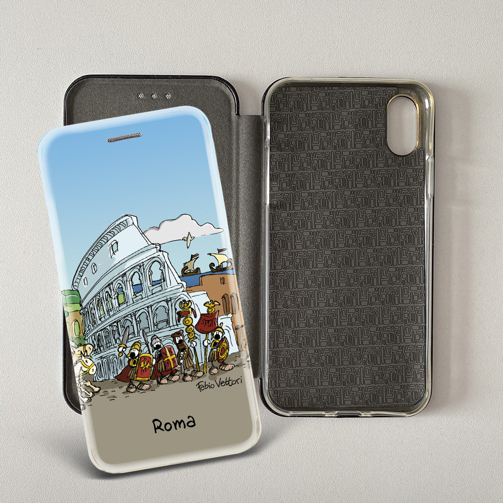 Cover artistica per Smartphone soggetto "Roma" modello con apertura "a Libro"