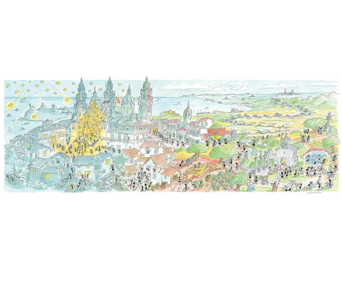Poster "Santiago de Compostela" 35x100cm