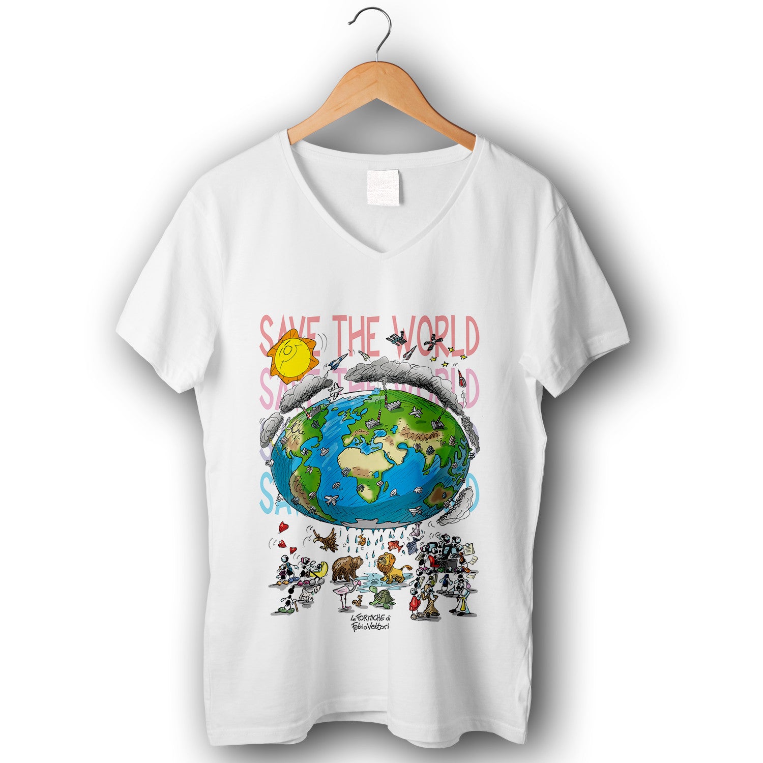 Women's "Save the world" stretch t-shirt