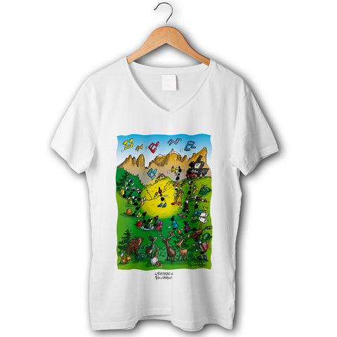 T-shirt donna elasticizzata "Suoni delle Dolomiti"