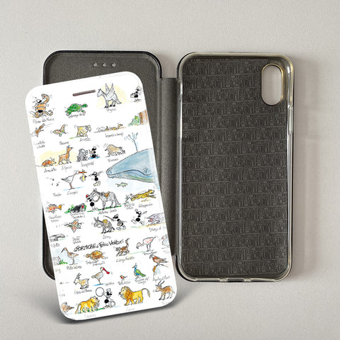 Cover artistica per Smartphone soggetto "Animali" modello con apertura "a Libro"