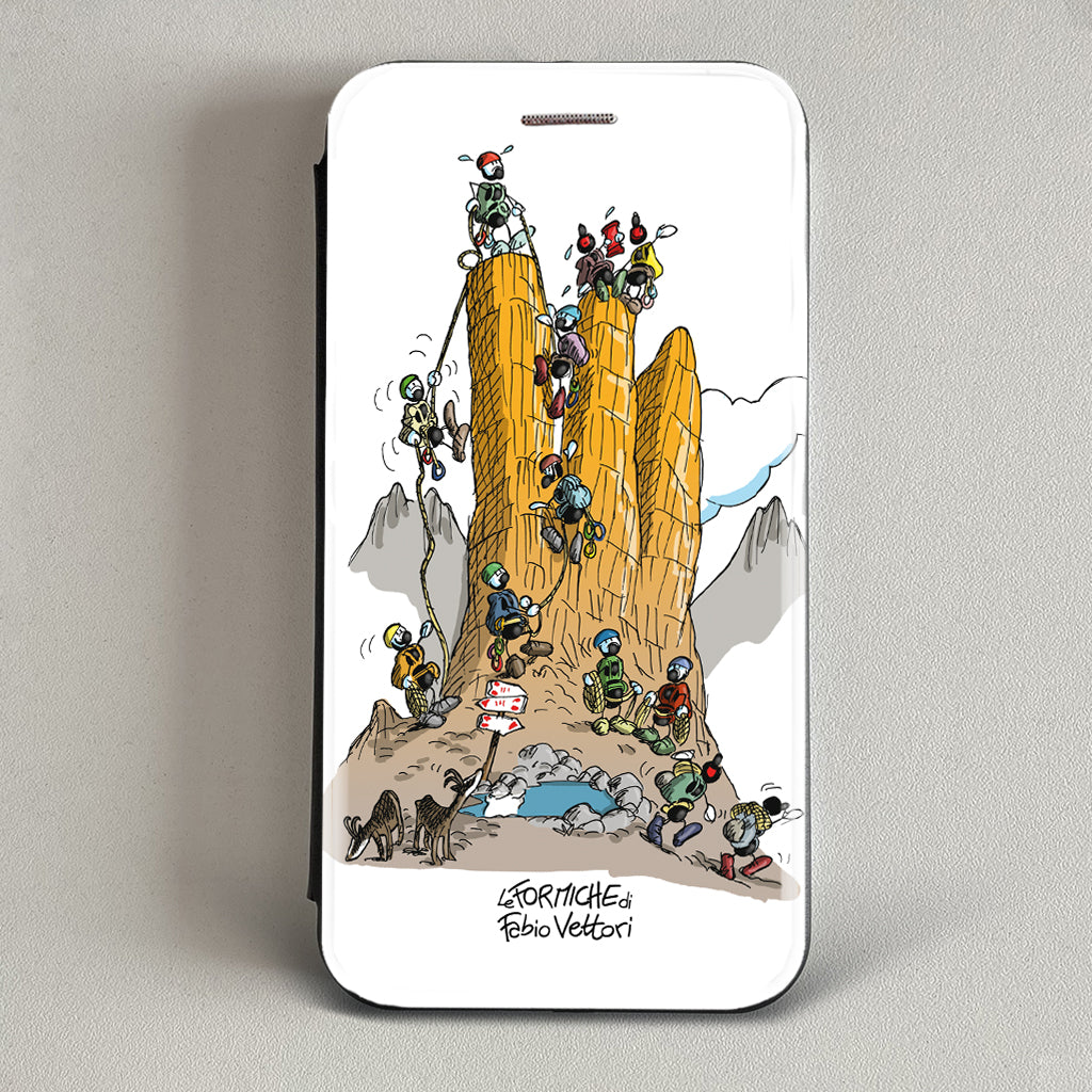 Cover artistica per Smartphone soggetto "Arrampicata" modello con apertura "a Libro"