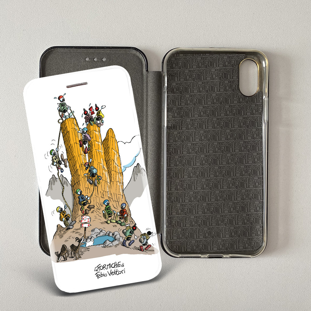 Cover artistica per Smartphone soggetto "Arrampicata" modello con apertura "a Libro"