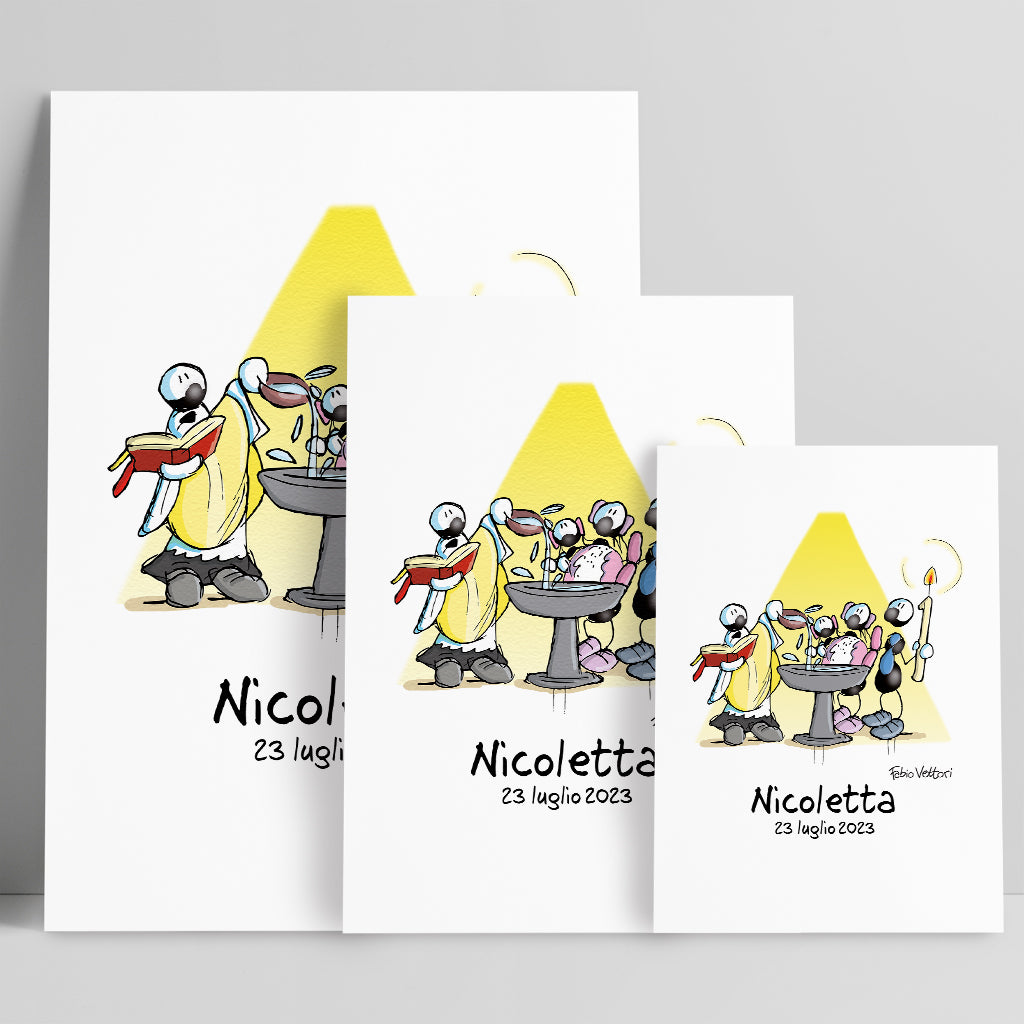 Personalized poster print with "Baptism" theme