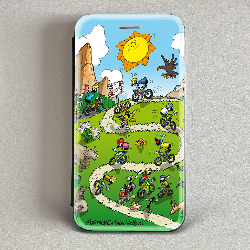 Cover artistica per Smartphone soggetto "Mountain Bike" modello con apertura "a Libro"
