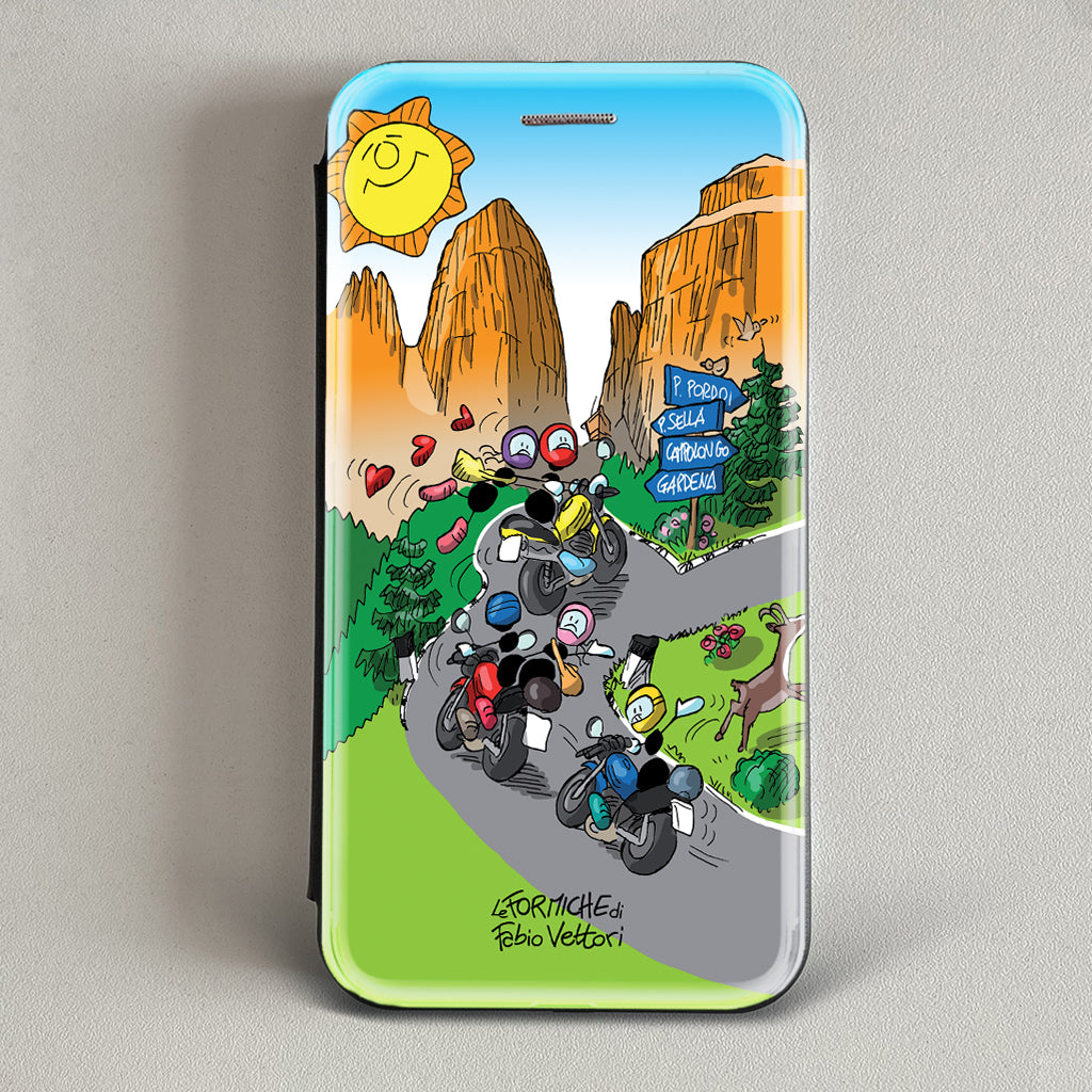 Cover artistica per Smartphone soggetto "Only for bikers" modello con apertura "a Libro"