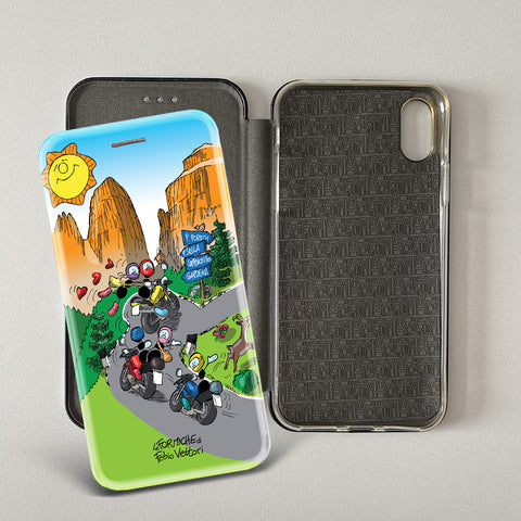 Cover artistica per Smartphone soggetto "Only for bikers" modello con apertura "a Libro"