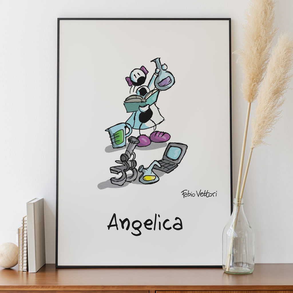 Stampa su poster personalizzata soggetto "Biologa"