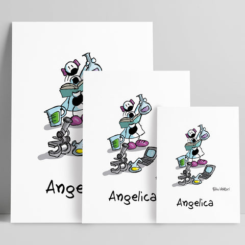 Stampa su poster personalizzata soggetto "Biologa"