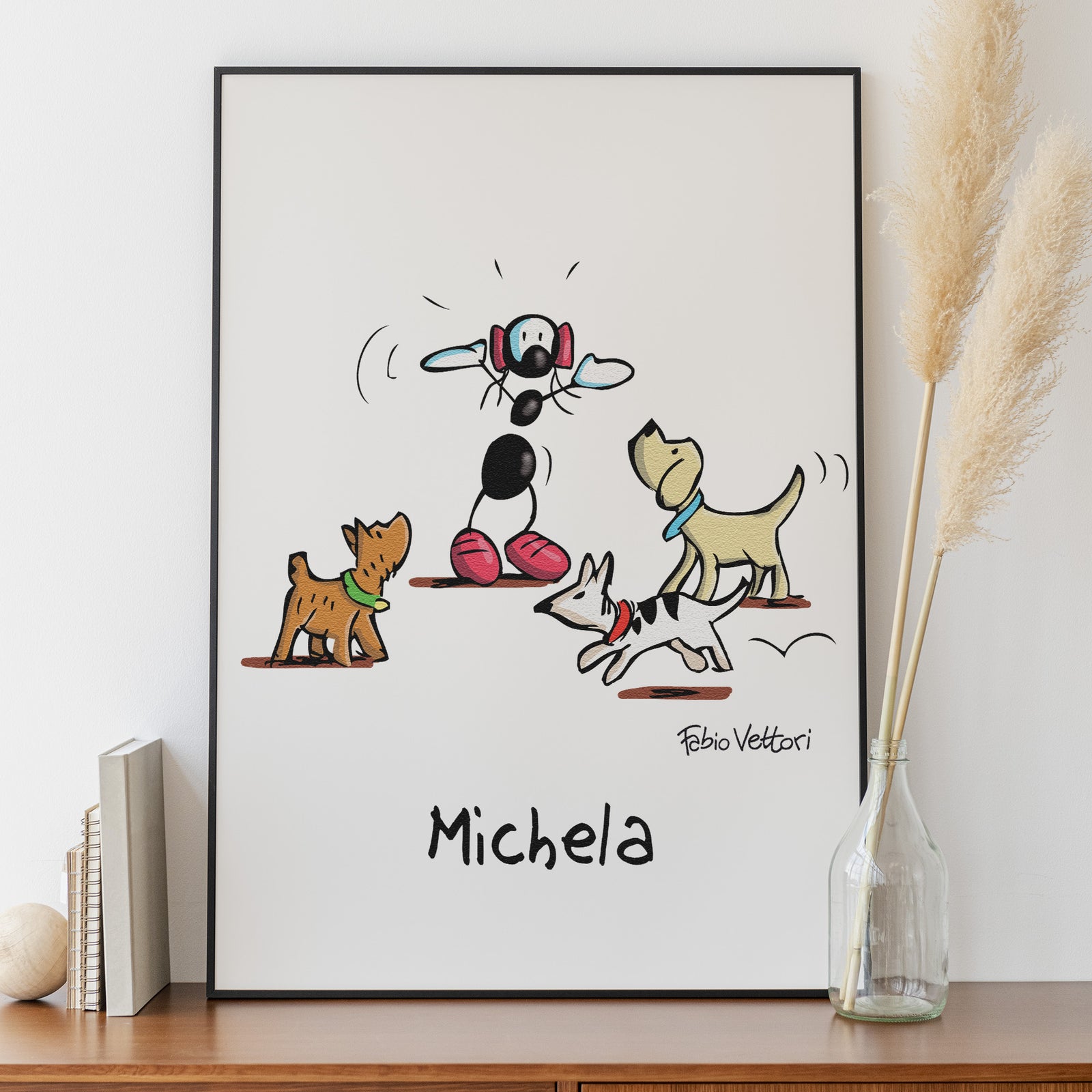 Personalized poster print with "Dogs" theme