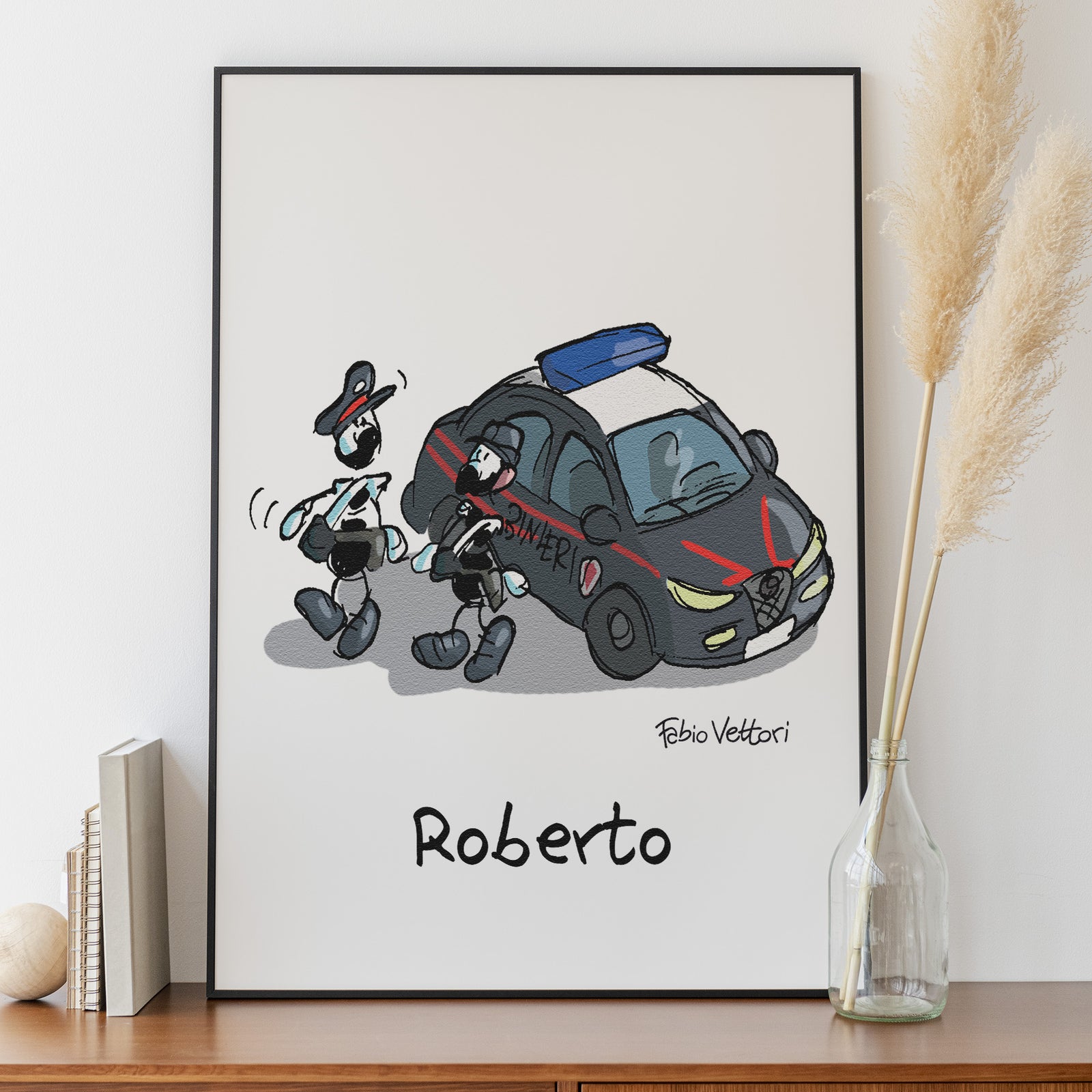 Personalized poster print with "Carabineri" theme
