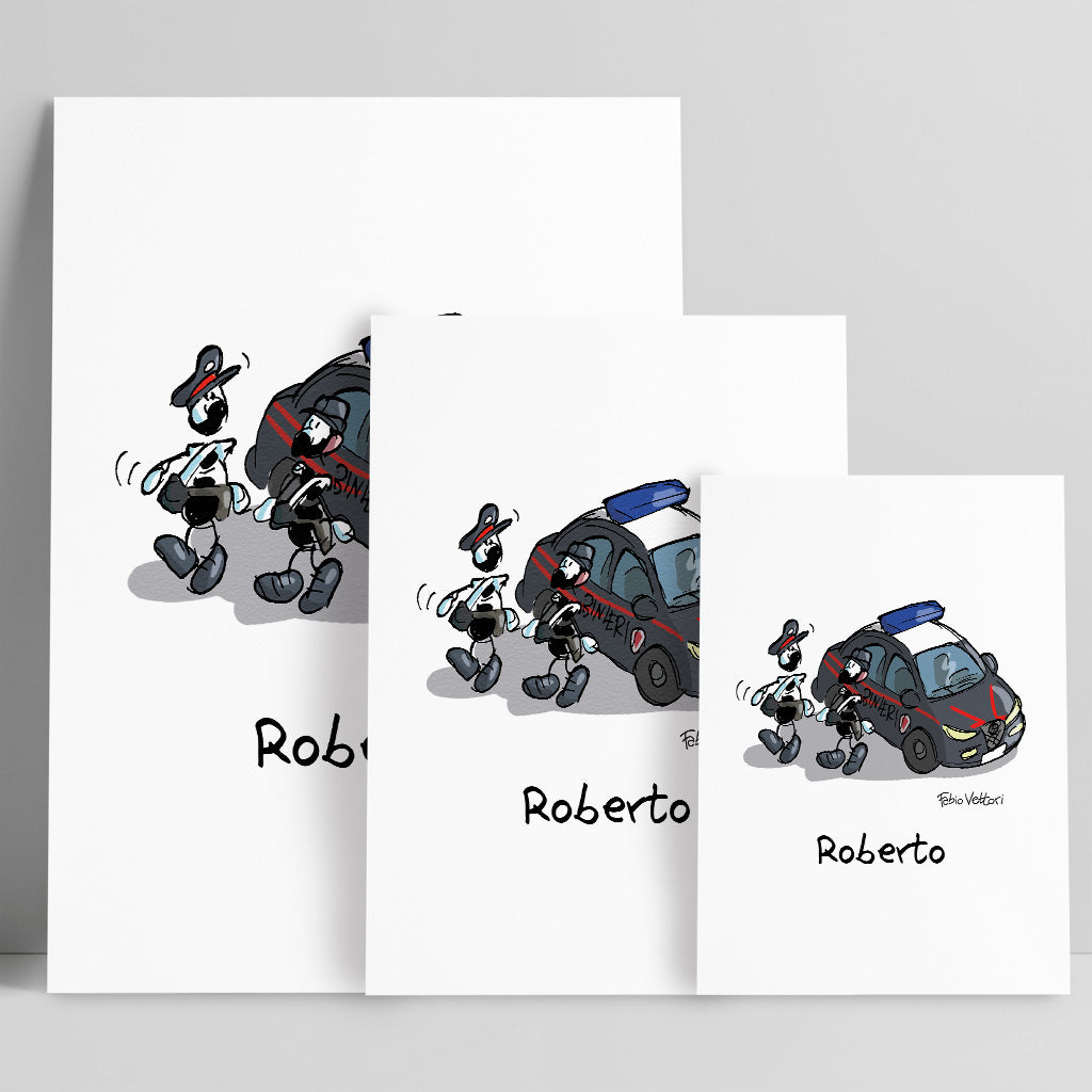 Personalized poster print with "Carabineri" theme