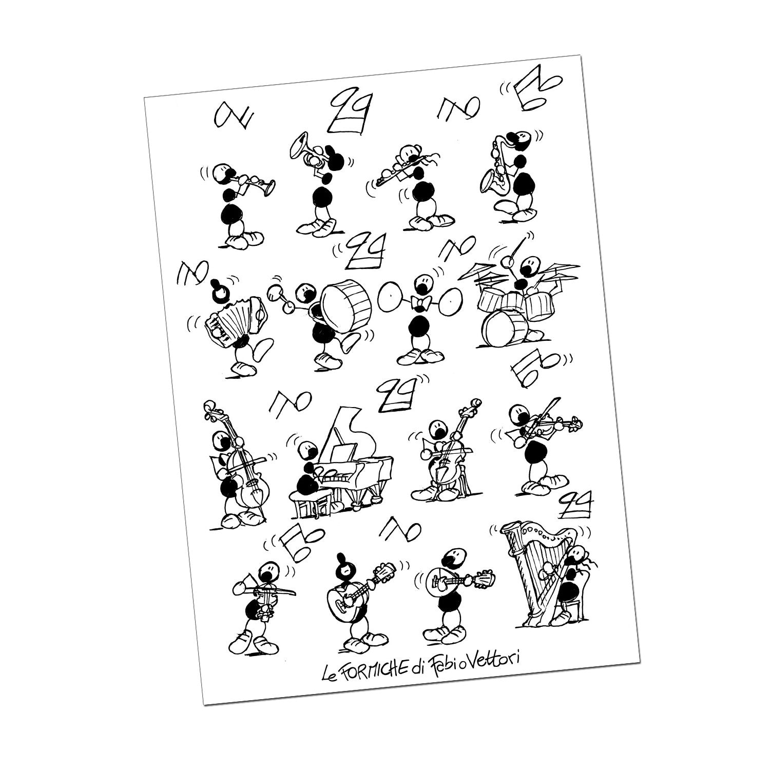 Postcard "Music" B/W