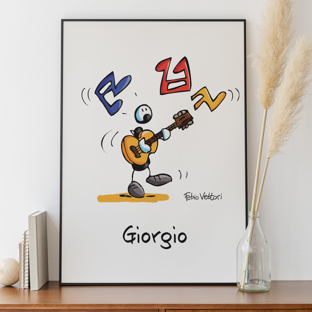 Stampa su poster personalizzata soggetto "Chitarrista"