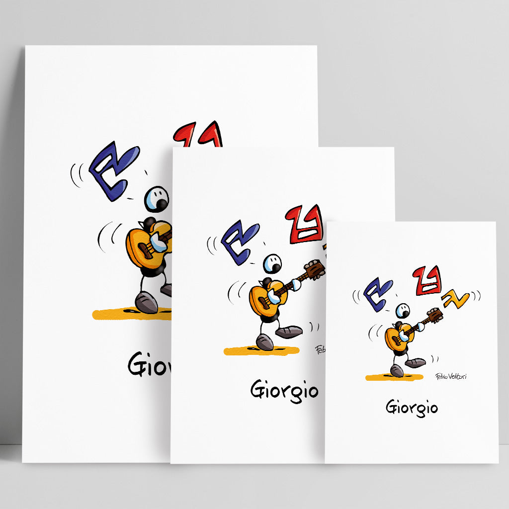 Personalized "Guitarist" poster print