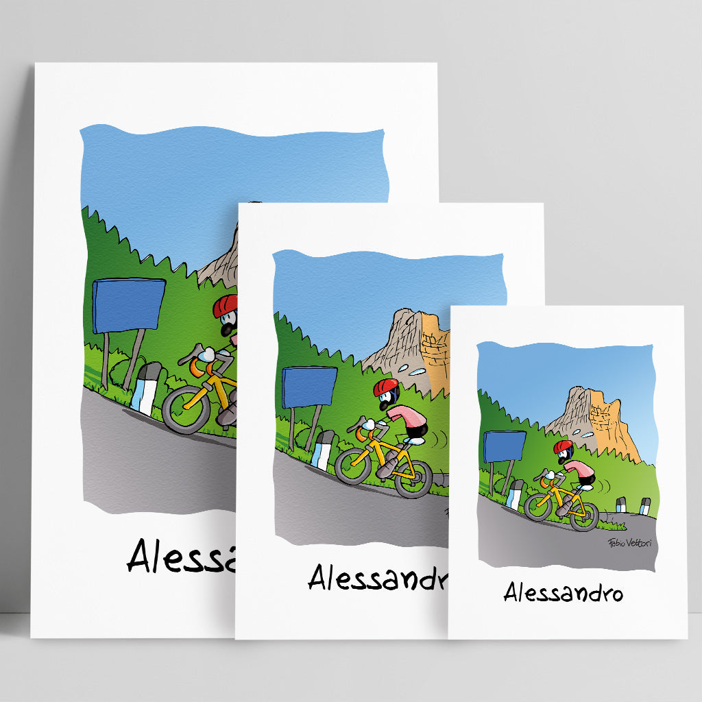 Personalized poster print with "Cyclist" theme