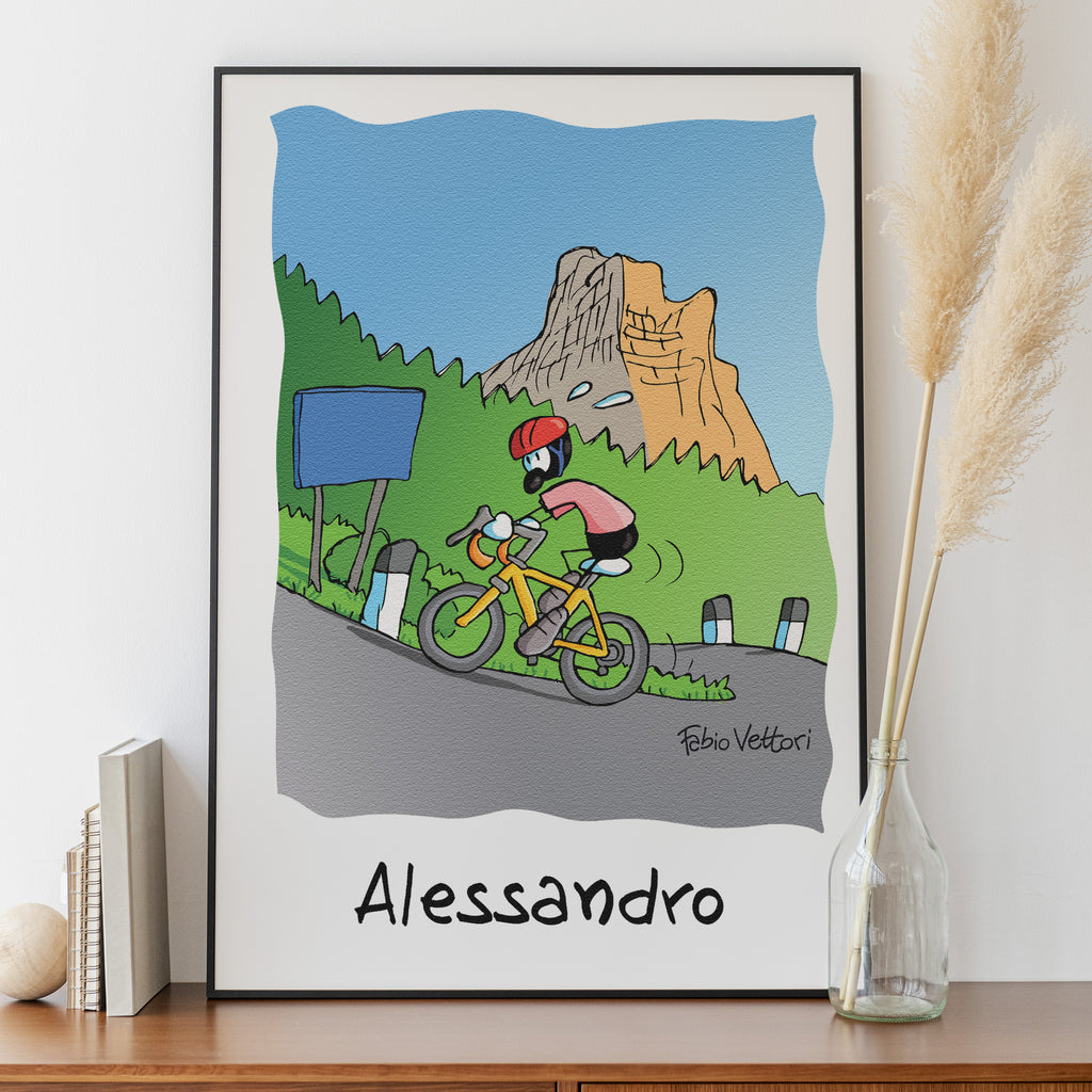 Stampa su poster personalizzata soggetto "Ciclista"