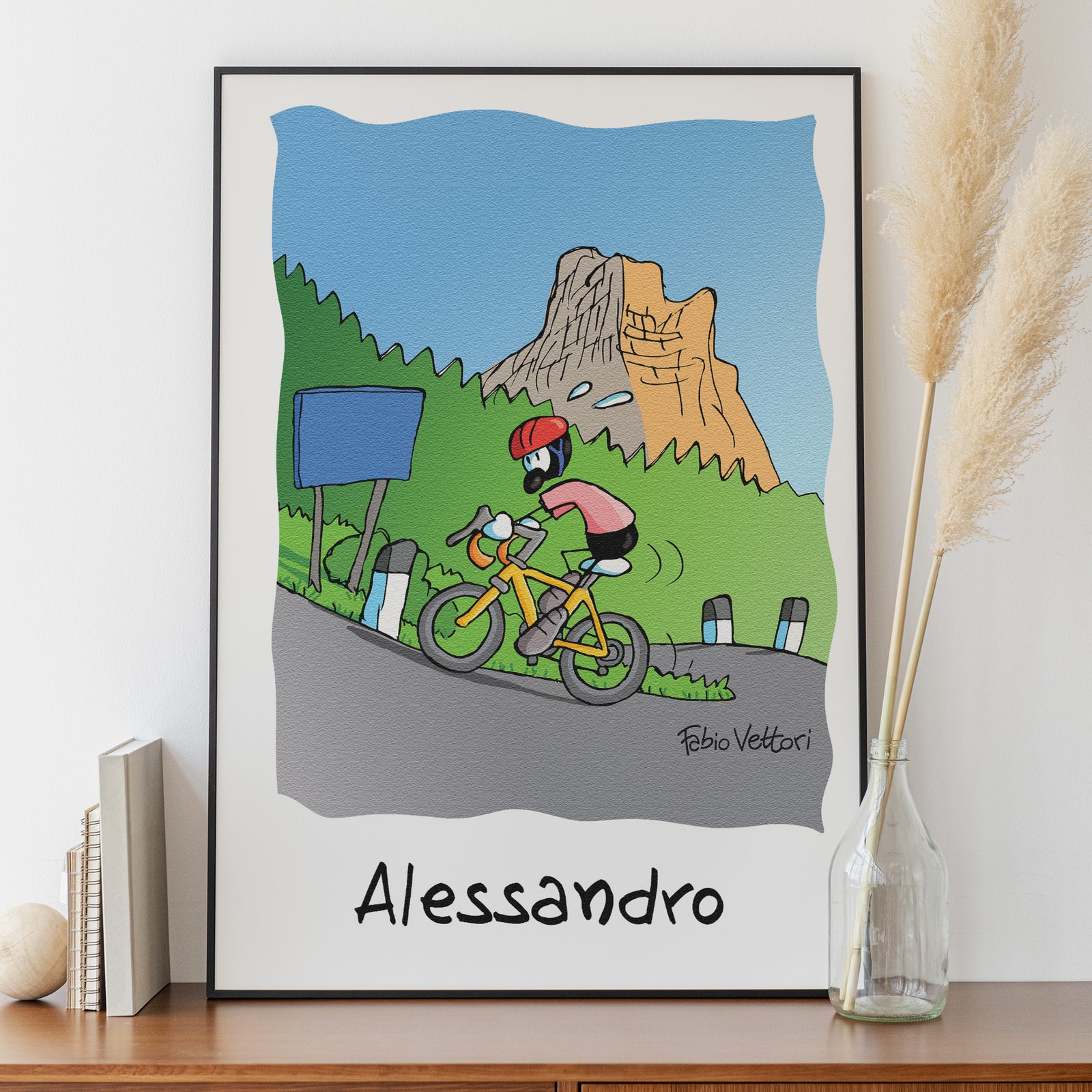 Personalized poster print with "Cyclist" theme