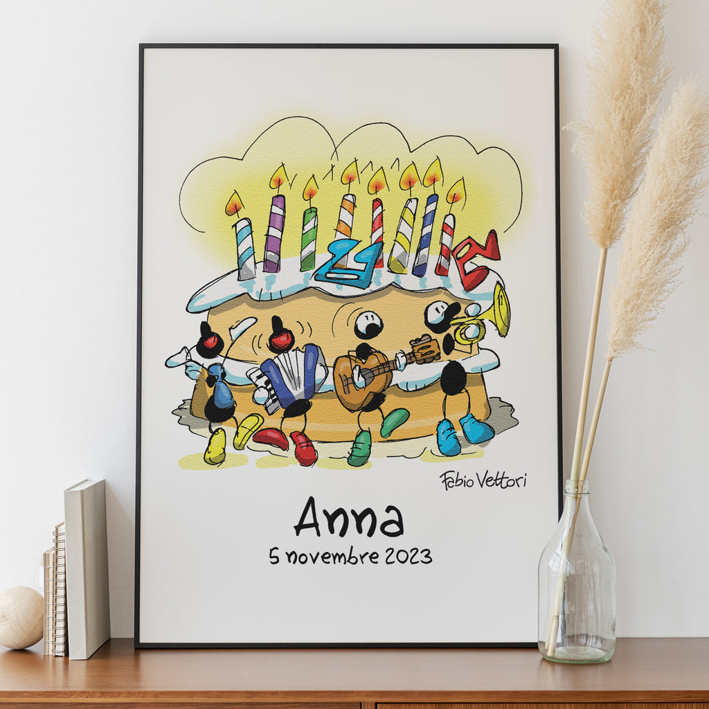 Stampa su poster personalizzata soggetto "Compleanno"