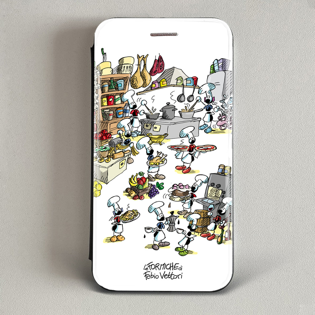Cover artistica per Smartphone soggetto "Cucina" modello con apertura "a Libro"