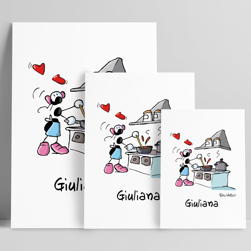 Personalized poster print with "Cook" theme