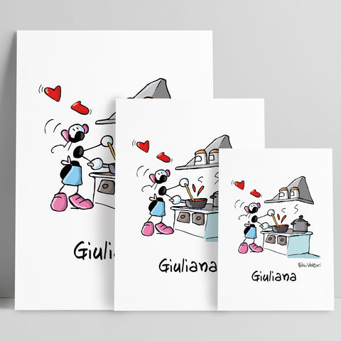 Stampa su poster personalizzata soggetto "Cuoca"