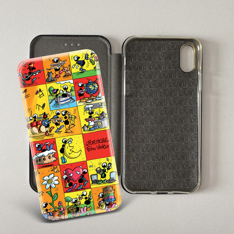 Cover artistica per Smartphone soggetto "Divertimento arancio" modello con apertura "a Libro"