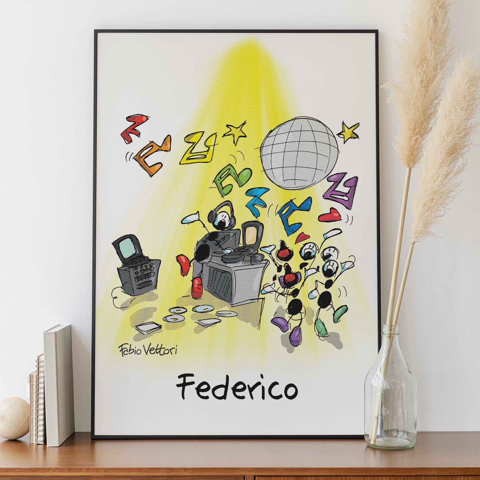 Personalized poster print with "Dj" theme