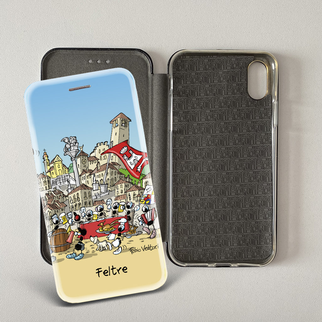 Cover artistica per Smartphone soggetto "Feltre" modello con apertura "a Libro"