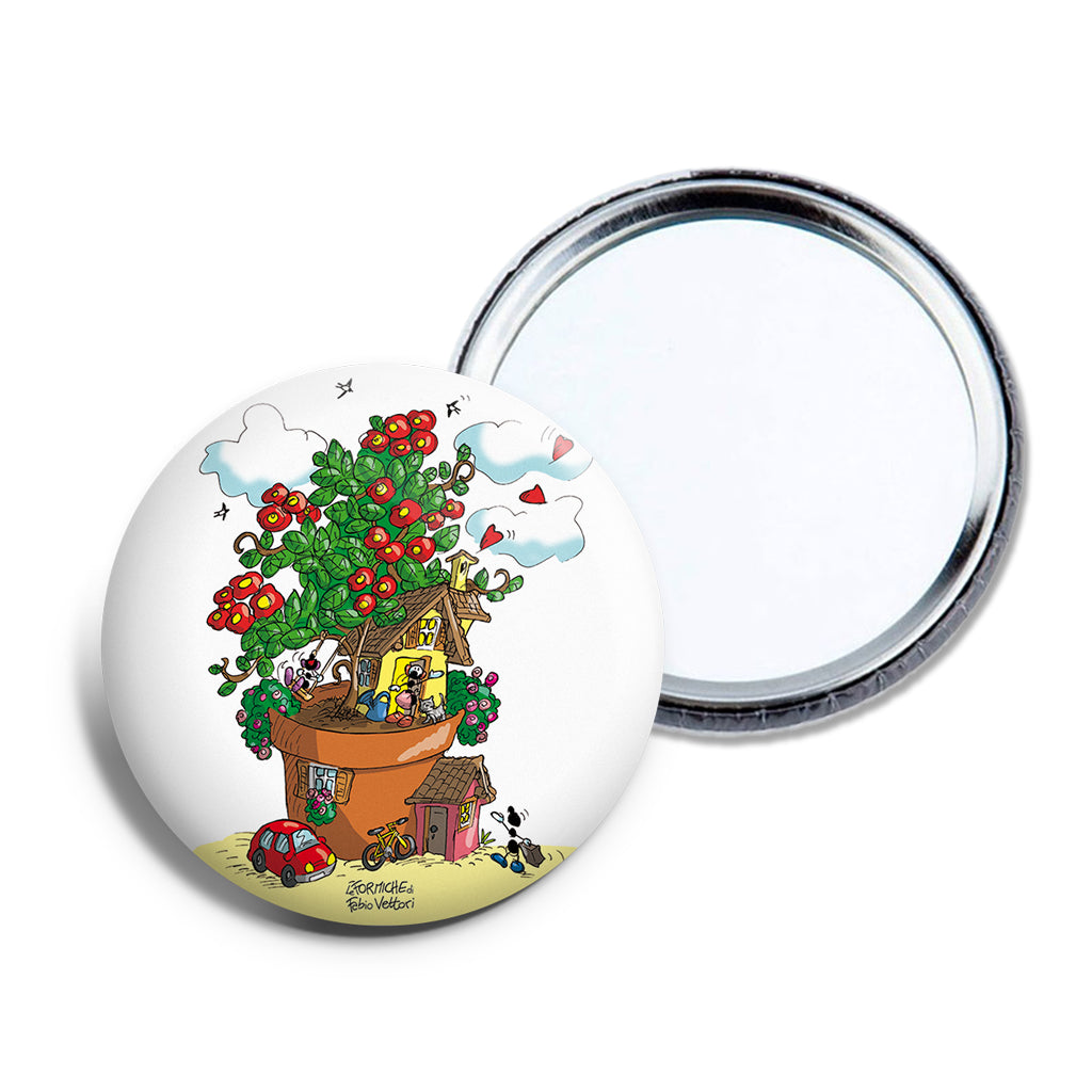 Flowers purse mirror