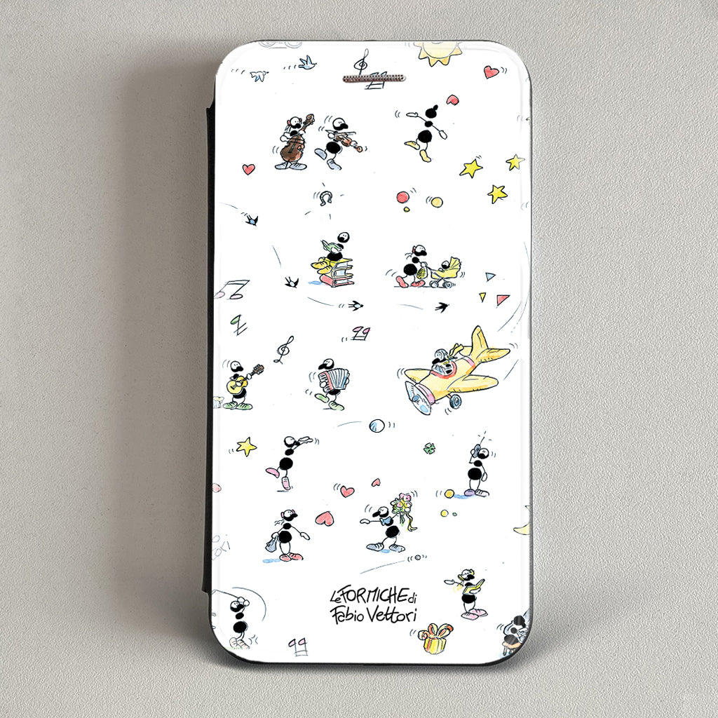 Cover artistica per Smartphone soggetto "Formiche" modello con apertura "a Libro"