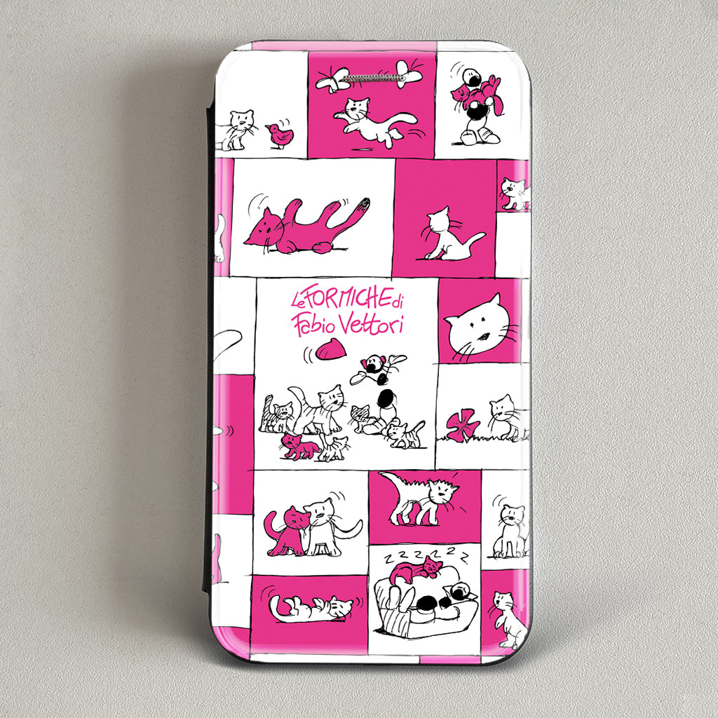 Cover artistica per Smartphone soggetto "Gatti" modello con apertura "a Libro"