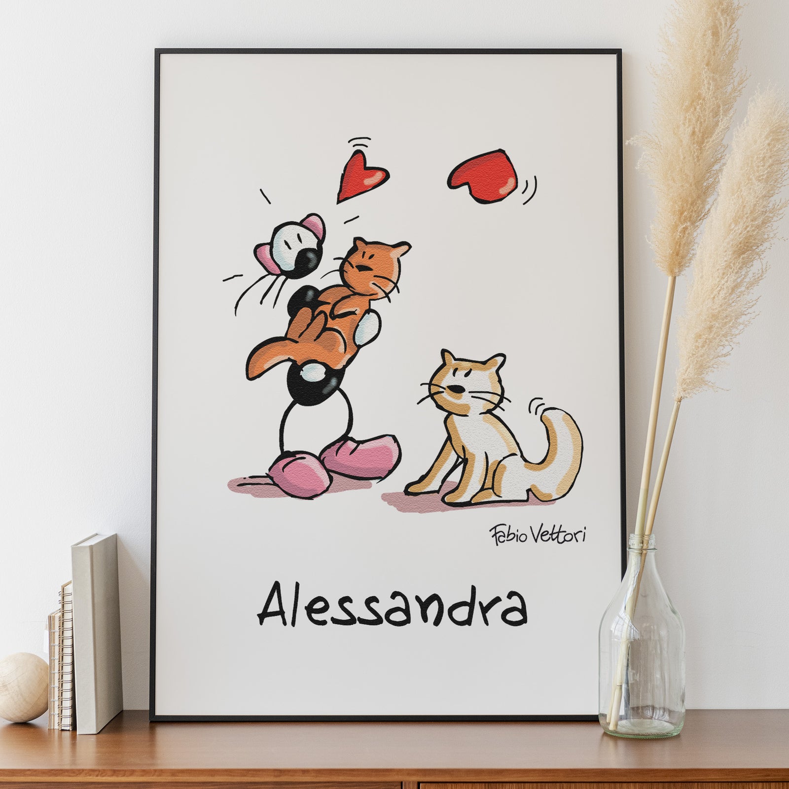 Personalized poster print with "Cats" theme
