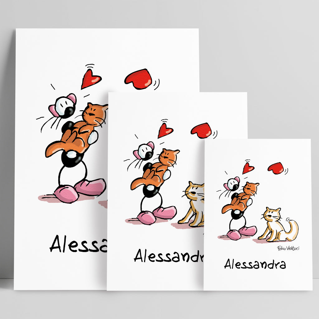 Personalized poster print with "Cats" theme