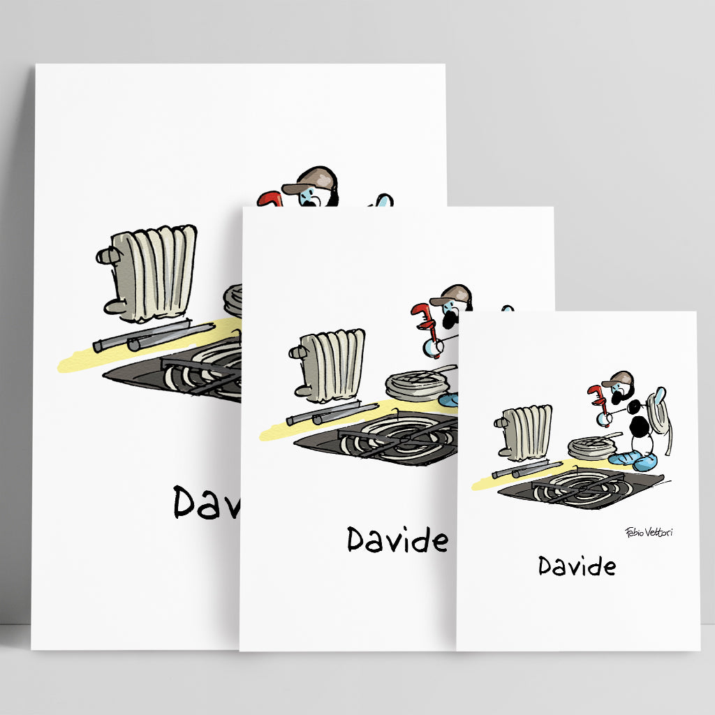 Personalized poster print with the subject "Plumber/thermo-plumber"