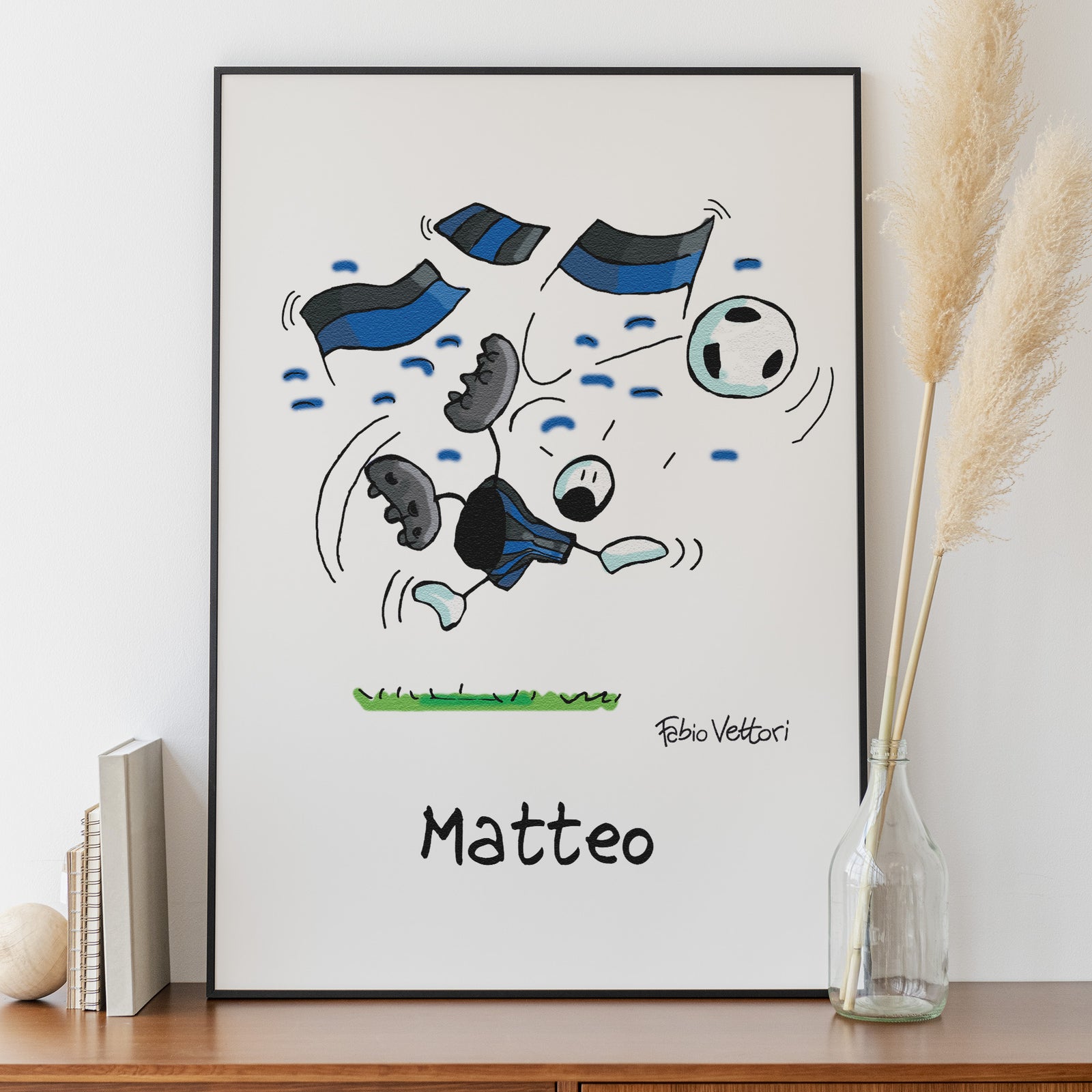 Personalized poster print with "Neroazzurro" subject