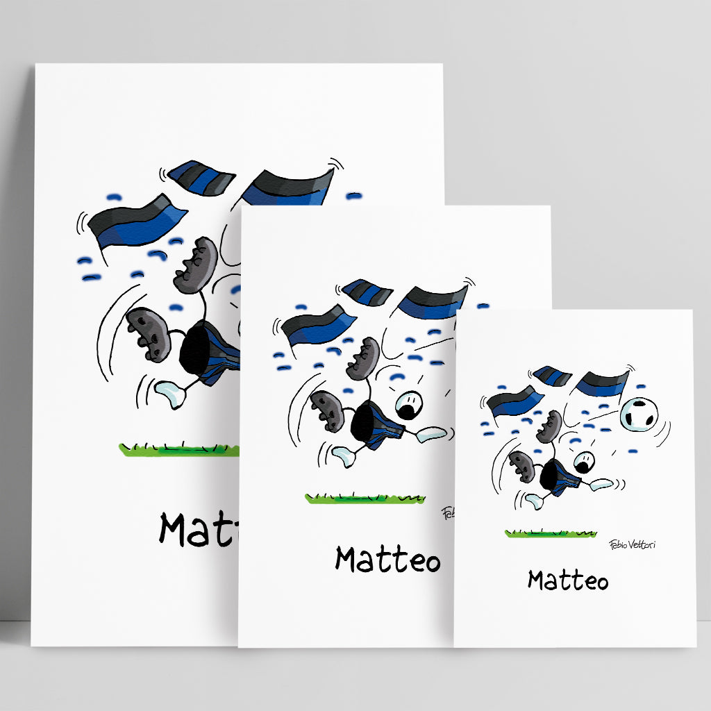 Personalized poster print with "Neroazzurro" subject