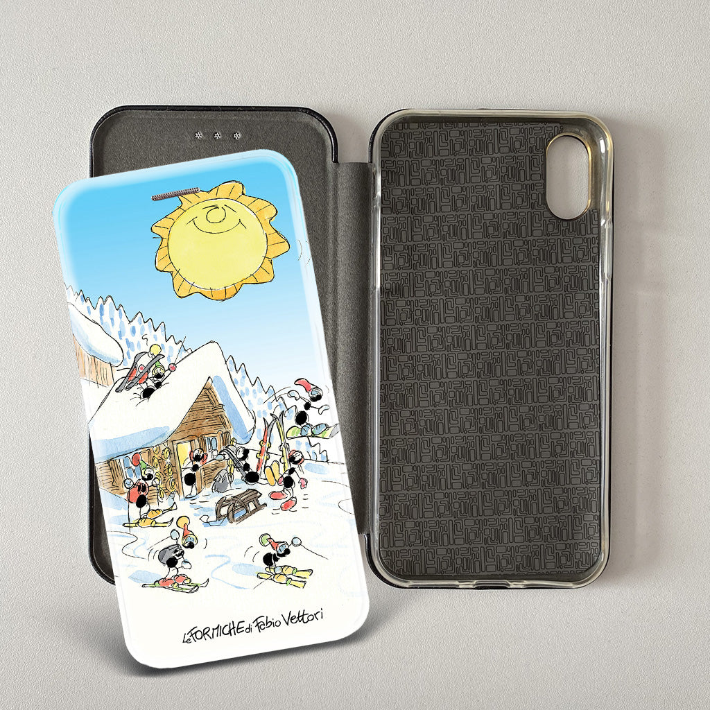 Cover artistica per Smartphone soggetto "Inverno" modello con apertura "a Libro"
