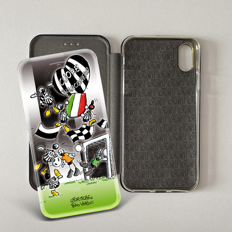 Cover artistica per Smartphone soggetto "Bianconero" modello con apertura "a Libro"