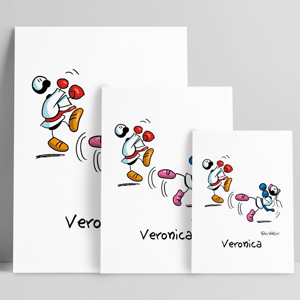 Personalized poster print with "Karate" theme