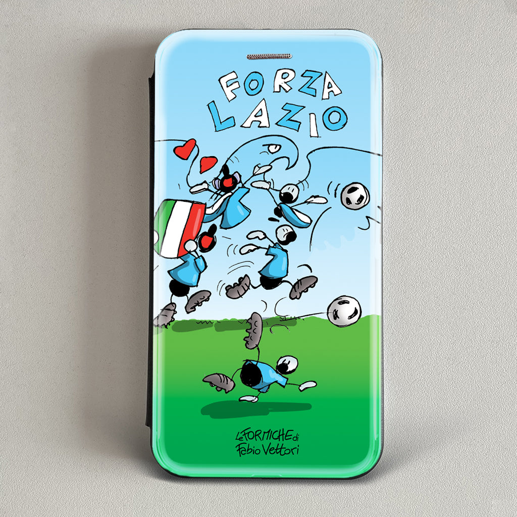 Cover artistica per Smartphone soggetto "Forza Lazio" modello con apertura "a Libro"