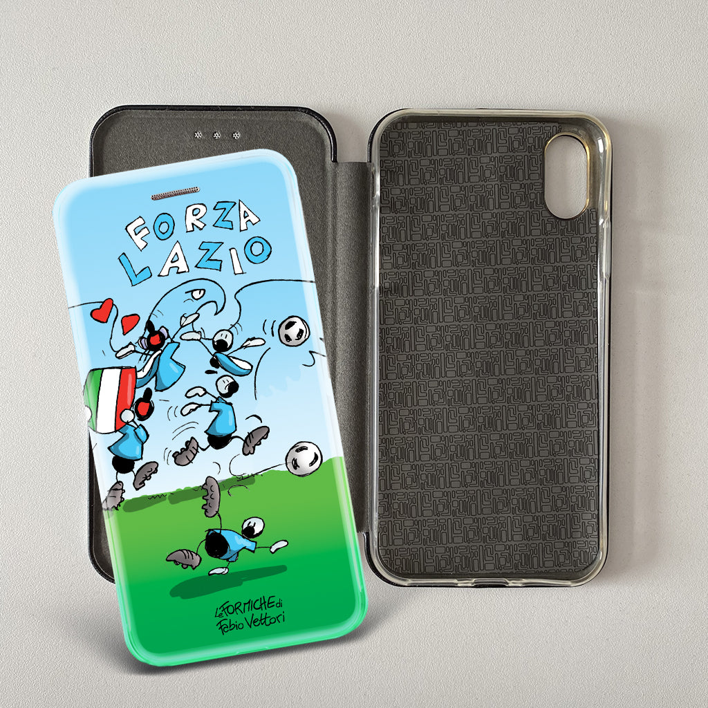 Cover artistica per Smartphone soggetto "Forza Lazio" modello con apertura "a Libro"