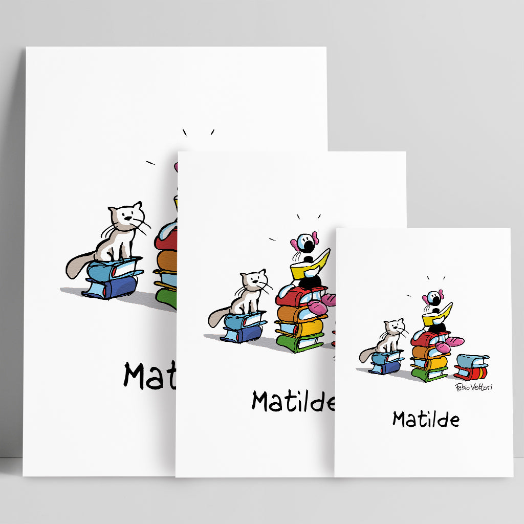 Personalized poster print with "Books" theme