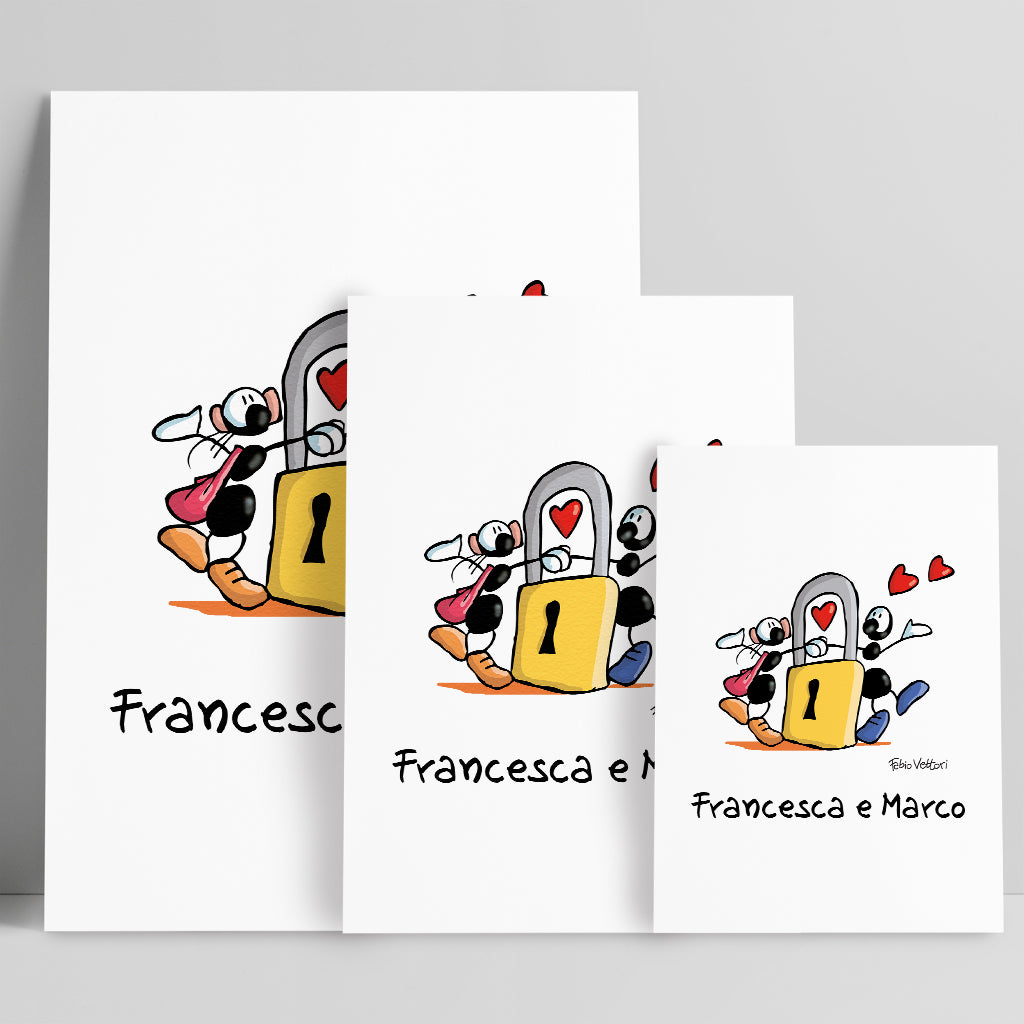 Personalized poster print with "Padlock" theme