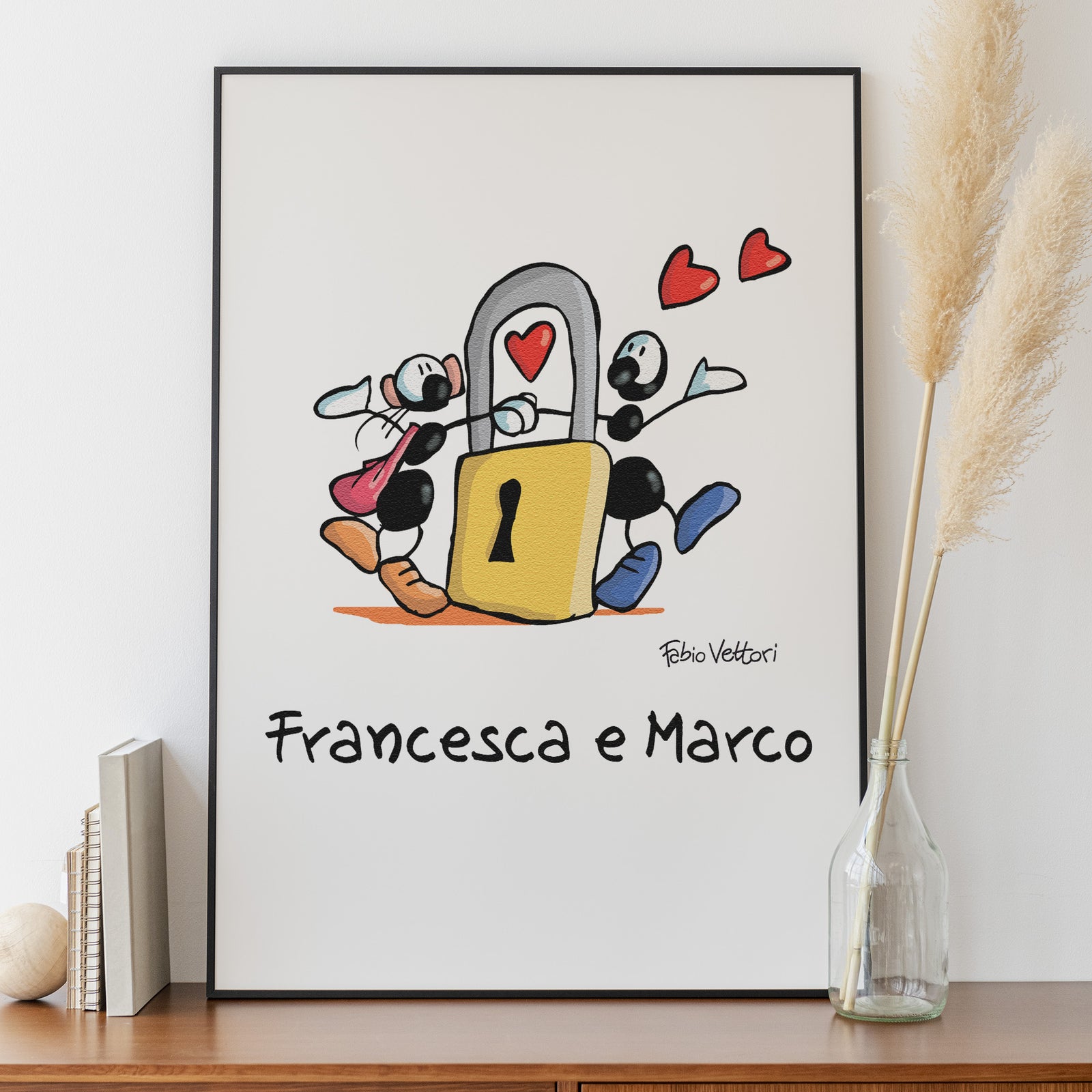 Personalized poster print with "Padlock" theme