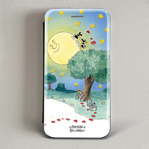 Cover artistica per Smartphone soggetto "Luna" modello con apertura "a Libro"